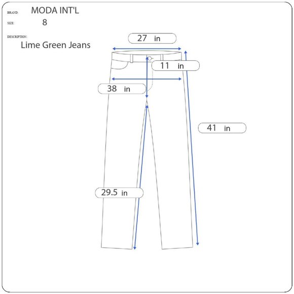 The London Jean by Victoria Secret's Lime Green Classic Fit Jeans in Siz… - Picture 7 of 7